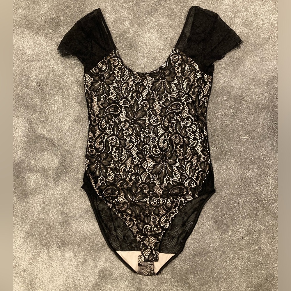 Express Black Lace Bodysuit - Size Small